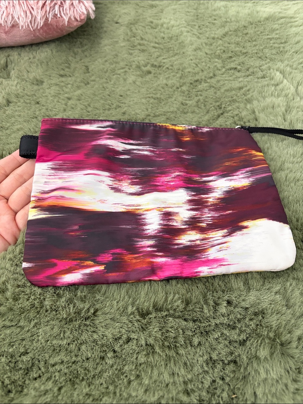 Lululemon Color-Block Pink Abstract Zip Pouch - Picture 3 of 7